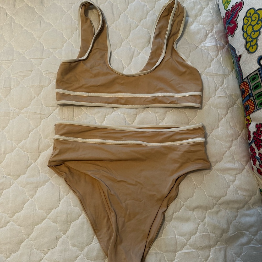 Stone Fox Swim Tan Modern Bikini Set